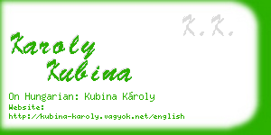 karoly kubina business card