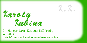 karoly kubina business card
